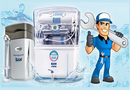 Technician servicing an RO purifier